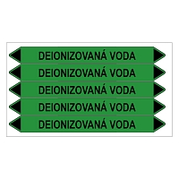 Značení potrubí, deionizovaná voda,5 ks, 150 × 12 mm